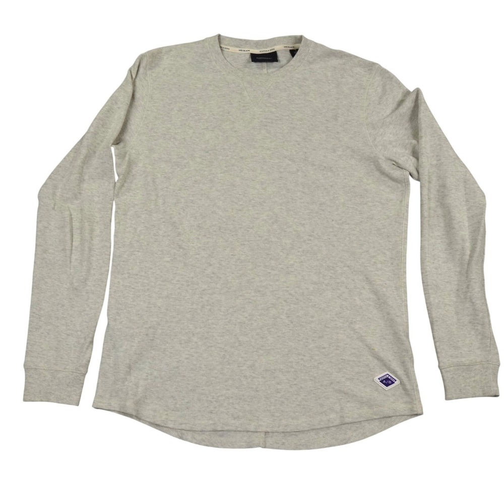 Scotch & Soda Waffle Knit Thermal Shirt Men Medium Gray‎ Sweatshirt Pullover
